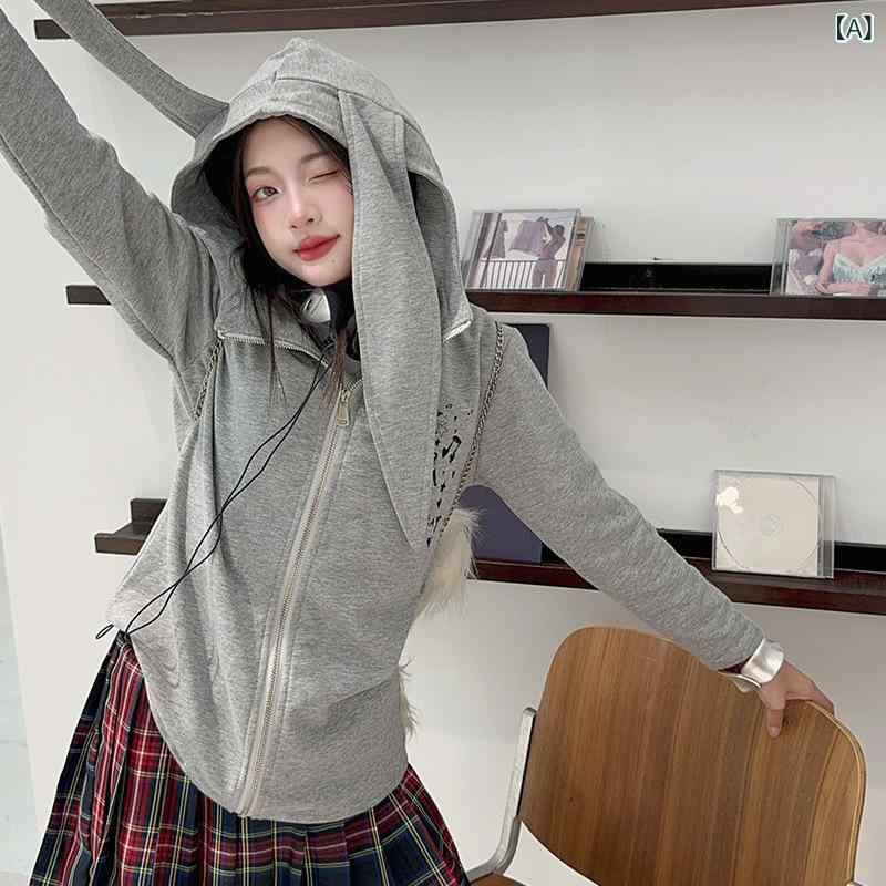 セットアップ 女の子 ガールズ うさ耳 パーカー スカート 上下セット 韓国風 オルチャンファッション ..