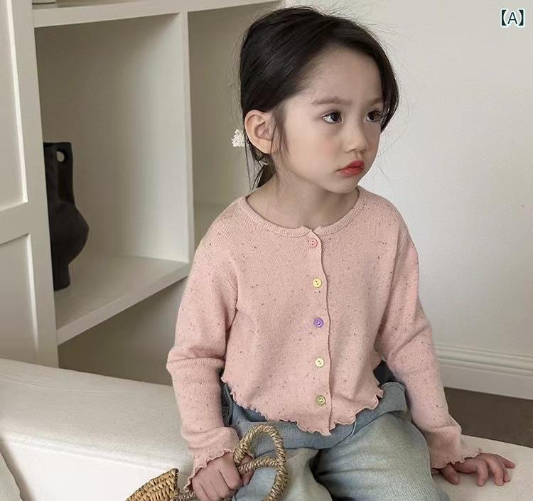 樂天商城 - カーディガン 女の子 韓国 子供服 春 春夏 ニットカーディガン キャミソール セットアップ ファッション スイート かわいい フェミニン カジュアル 柔らかい 長袖 綿 ポリエステル