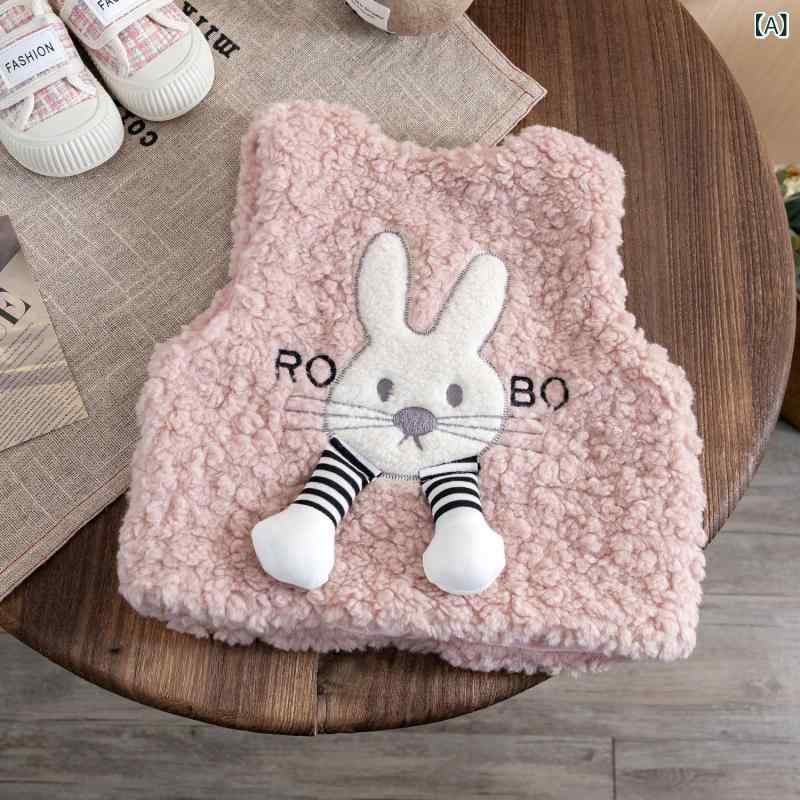 ベスト 女の子 ベビー 冬物 裏起毛 幼児向け ボア 厚手 アウター 暖かい 防寒 韓国風 カジュアル ポリ..