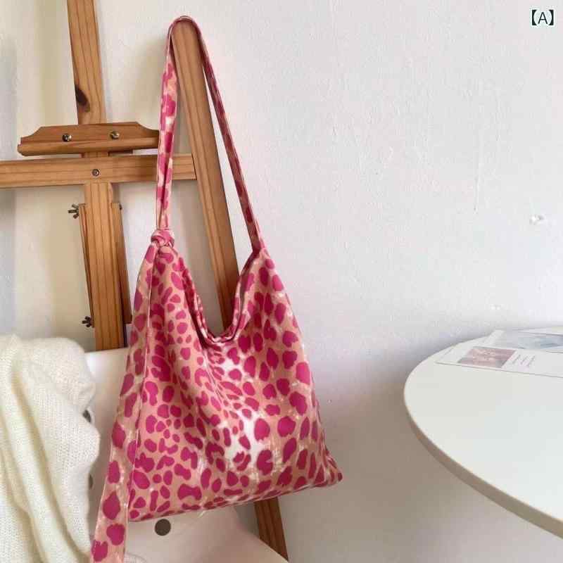 トートバッグ ユニセックス コーデュロイ 布製 ヒョウ柄 ラズベリーピンク 大容量 ショルダーバッグ 斜..