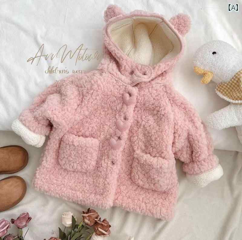 コート 女の子 キッズ ガールズ フード付き 裏起毛 厚手 ボア シープボア もこもこ 冬物 防寒 暖かい おしゃれ かわいい ミドル丈 ポリエステル アウター...