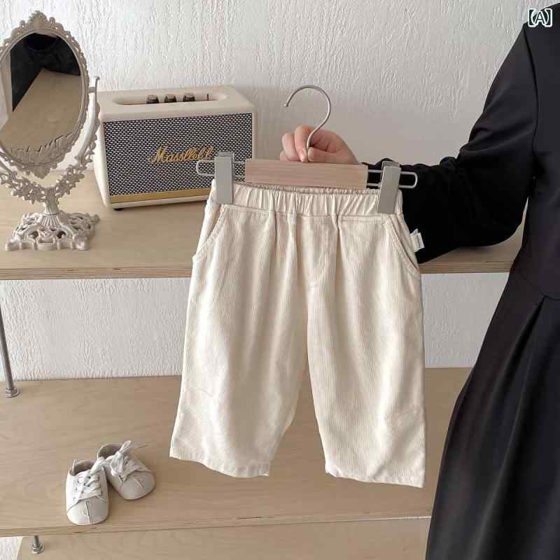 パンツ キッズ ベビー 男女兼用 春秋冬 コーデュロイ ストレート コットン 綿 ゆったり ルーズフィット..