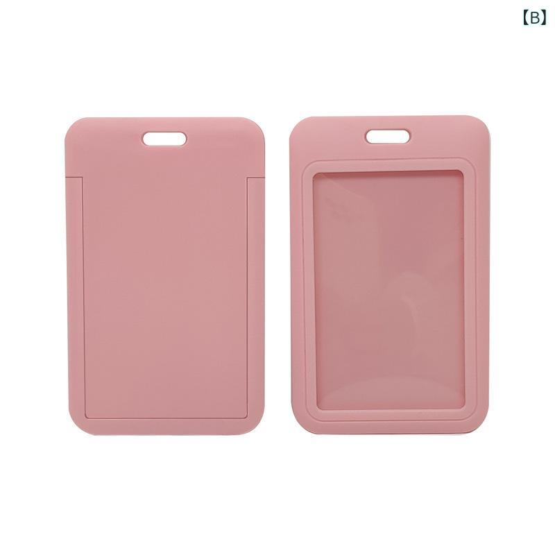 narukiのカードケース レディース メンズ 社員証ホルダー パスケース ネームホルダー IDカードホルダー プラスチック カラフル 縦型 横型 落下防止 シンプル オフィス 通勤 通学 事務用品 定期入れ｜アングル2