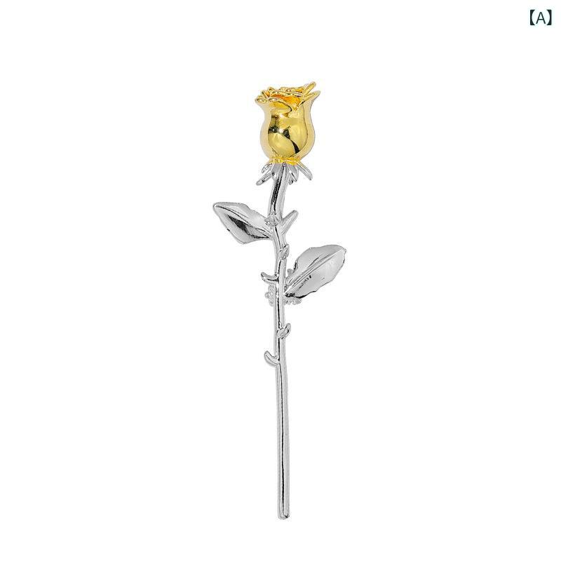 ・カテゴリ: ブローチ・スタイル: ファッション通勤・テイスト: 高級感・素材: 合金・加工: 電鍍・: 星の王子さまのバラのブローチ・形状: 花・人気モチーフ: バラ、花・機能: 装飾、多機能、両用、固定・対象: 男女兼用