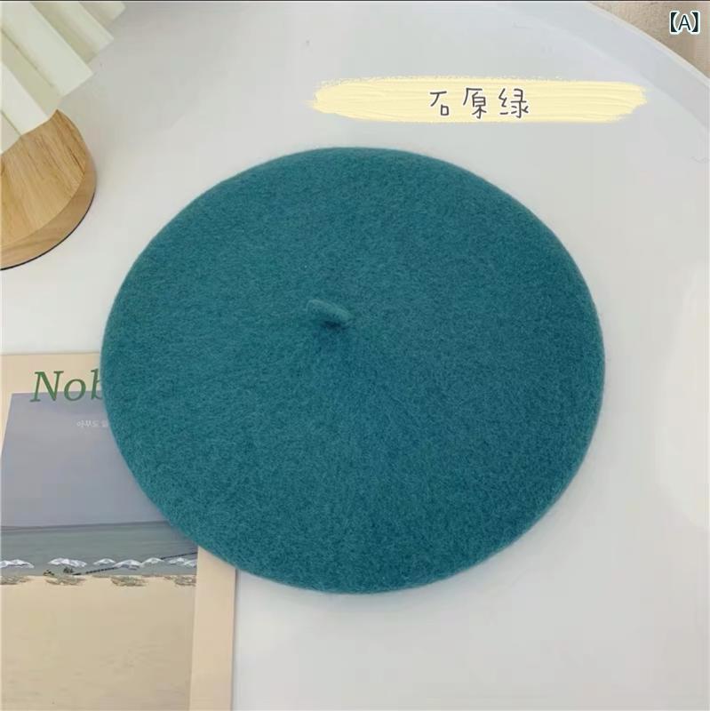 ベレー帽 レディース 女性用 羊毛 ウール 画家帽 秋冬 保温 防寒 暖かい 防風 レトロ クラシック エレガント 普段使い お出かけ キャップ ハット