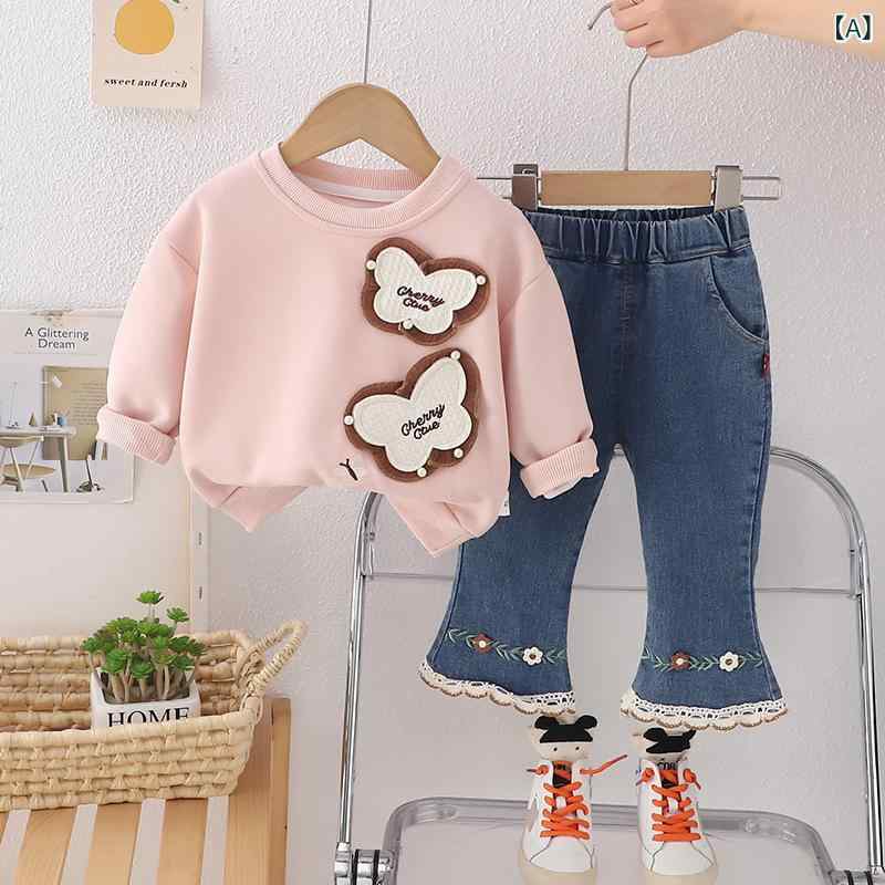 セットアップ キッズ 女の子 スウェット フーディー 長袖 長ズボン 厚手 韓国風 おしゃれ かわいい プ..