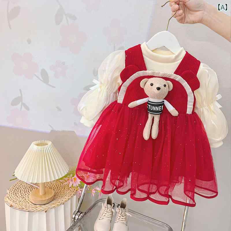 ドレス 女児 ベビー キッズ 冬 裏起毛 綿 あったか 保温 防寒 長袖 かわいい おしゃれ プリンセス フォ..
