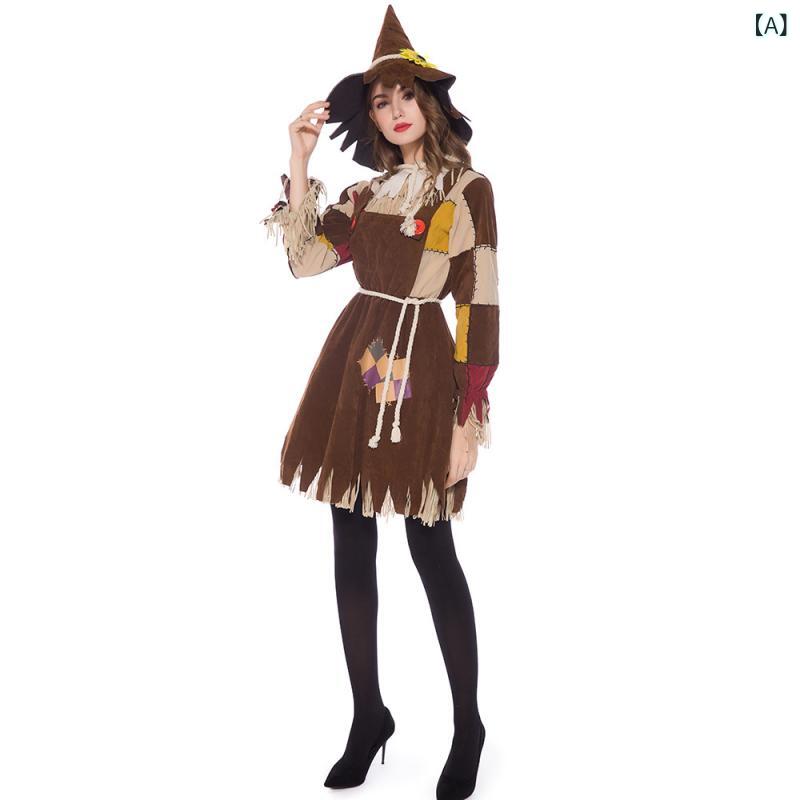 コスチューム レディース 大人用 親子コーデ ハロウィン オズの魔法使い かかし スケアクロウ 仮装パー..