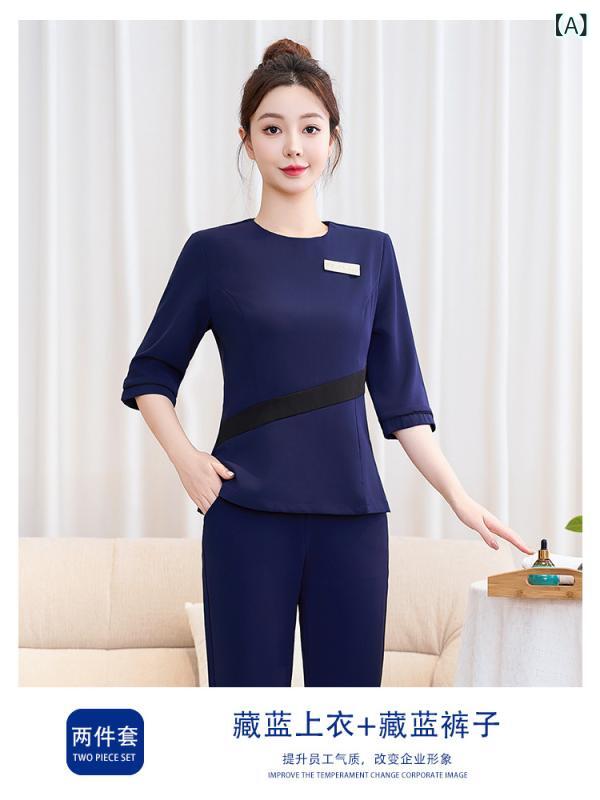 ユニフォーム レディース エステ スパ 美容 サロン フットケア 養生館 施術着 高級感 中国風 ポリエス..