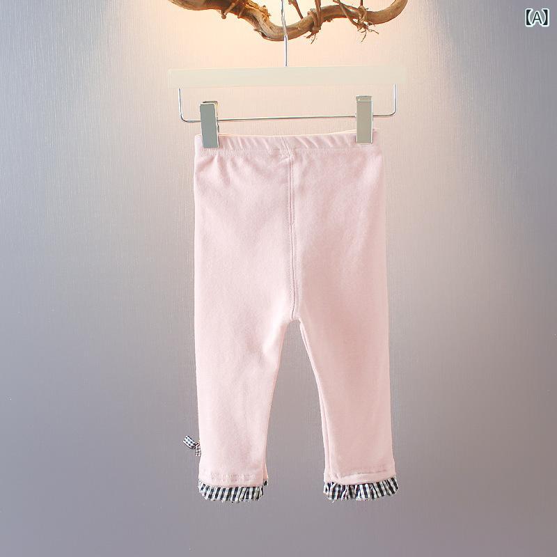 パンツ 女の子 女児 ベビー 幼児 子供服 キッズ 春夏 9分丈 クロップド アンクル丈 綿 コットン レギンス ハイウエスト おしゃれ かわいい カジュアル トレンド 普段使い ストレッチ 伸縮性 柔らか グレー ブラック ピンク