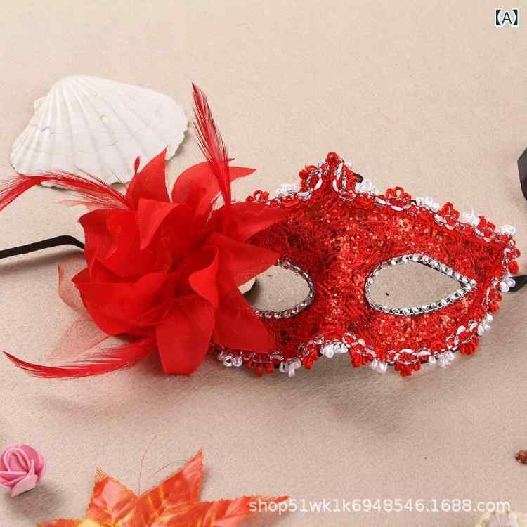 仮面 レディース イタリア ベネチア 高級感 ラインストーン レザー調 百合 プリンセス サイドフラワー 舞踏会 ハロウィン イベント マスク コスプレ