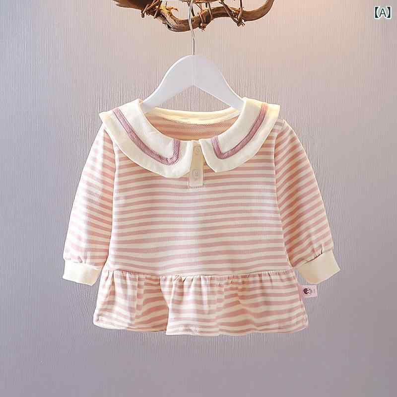 Tシャツ 女の子 ベビー キッズ 子供 長袖 ボーダー おしゃれ かわいい 普段使い 春秋 綿 コットン トッ..