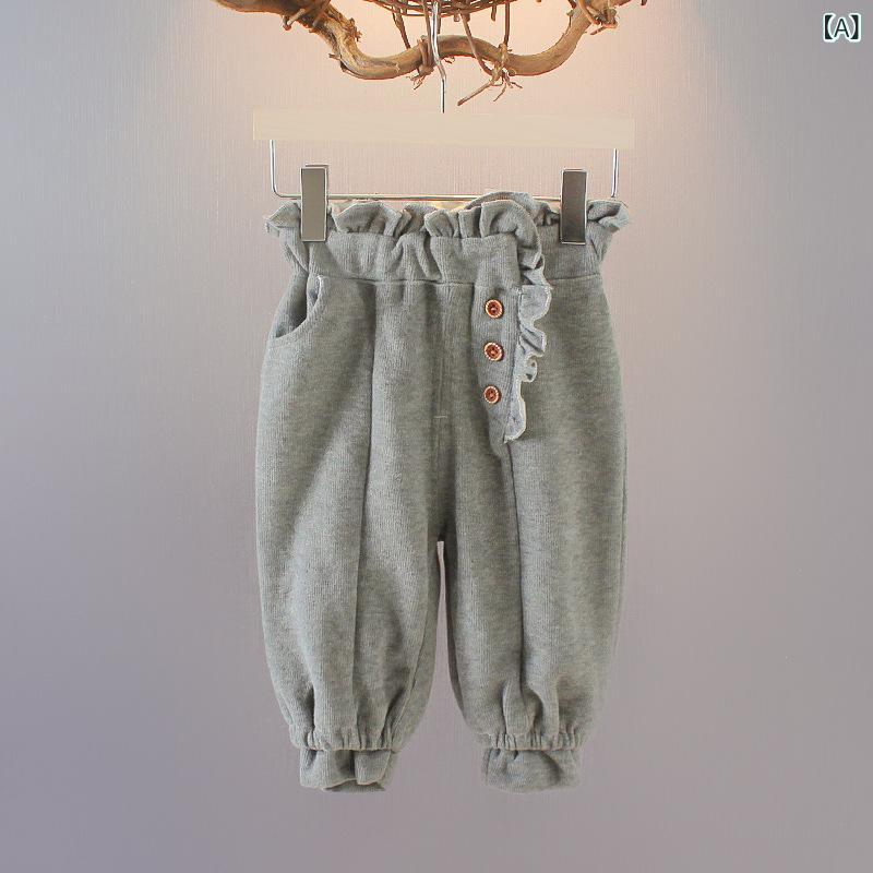 ボトムス 女の子 ベビー キッズ 春秋 カジュアル ロング ジョガーパンツ 裾絞りパンツ おしゃれ かわい..