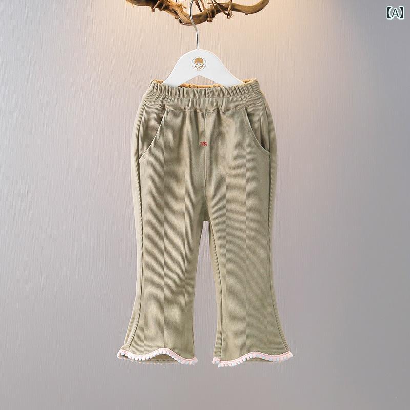 パンツ ボトムス 女の子 ベビー キッズ 子供服 カジュアル 普段使い コーデュロイ フレア ロングパンツ..