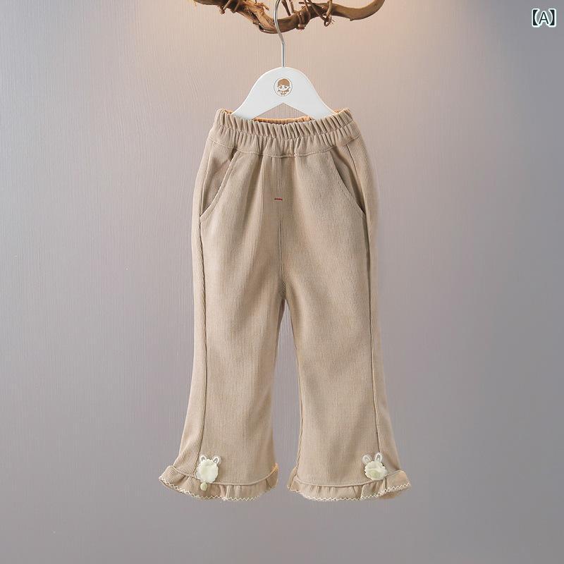 長ズボン 女の子 ベビー キッズ 綿 コットン コーデュロイ フレア カジュアル 普段使い お出かけ 春秋 ..