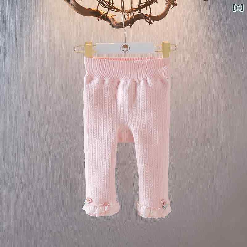 narukiのベビー レギンス 女の子 裏起毛 厚手 暖かい 防寒 かぼちゃパンツ 冬 綿 伸縮性 お出かけ 普段使い ゆったりシルエット 中腰 ホワイト グレー ピンク｜アングル3