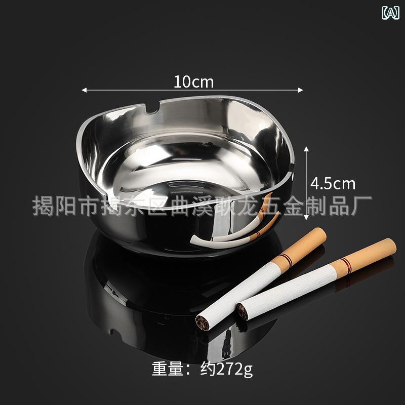 灰皿 円形 ステンレス製 モダン シンプル 高級感 おしゃれ ヨーロピアンデザイン 家庭用 リビングルーム バー KTV 厚手 丈夫 安定感