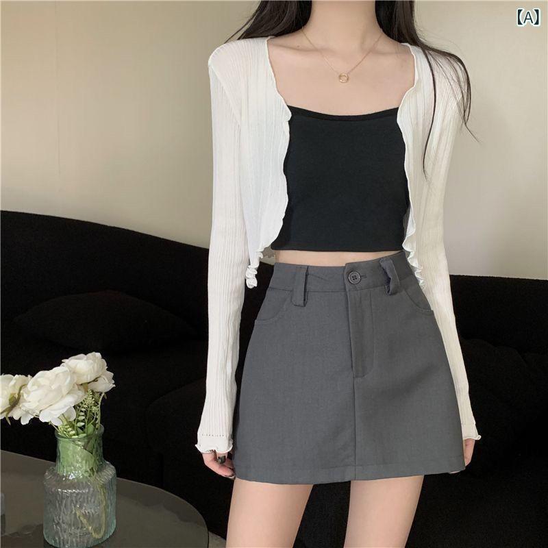 カーディガン レディース 接触冷感 UVカット 薄手 軽量 フリルヘム メロウフリル ニット ショート丈 羽織り ボレロ トップス 春夏 デイリーユース 普段使い 冷房対策 きれいめ カジュアル