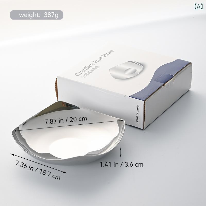 フルーツ皿 304 ステンレス製 麦わら帽子型 ゴールド おしゃれ 高級感 菓子皿 デザートプレート リビン..