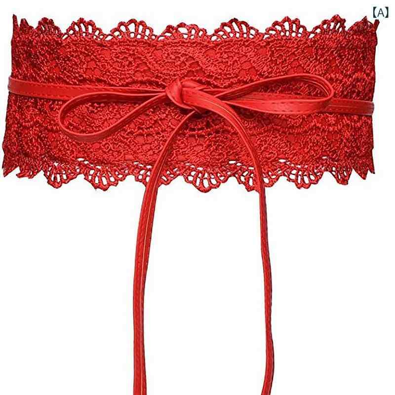 サッシュベルト レディース レース リボン 結び帯 ワイド 太ベルト ウエストマーク 細見え スタイルア..