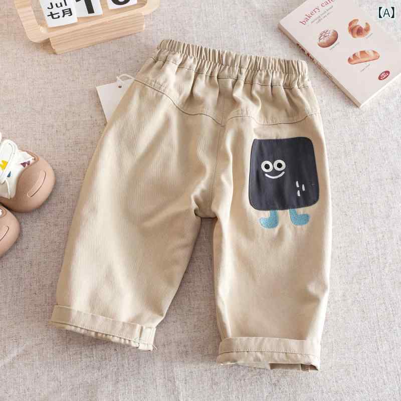 パンツ キッズ 男の子 ベビー 春秋 韓国風 ストレート キャラクタープリント カートゥーン柄 綿混 ストレッチ 柔らかい 肌触り優しい 普段使い 通園 通学 カジュアル