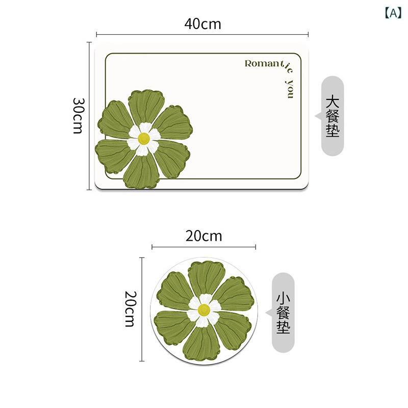 ランチョンマット 高級感 フェイクレザー 防水 断熱 耐熱 おしゃれ 防汚 テーブルマット コースター PVC 拭くだけ 簡単 お手入れ 北欧風 モダン 花柄 ダイニング リビング 食卓