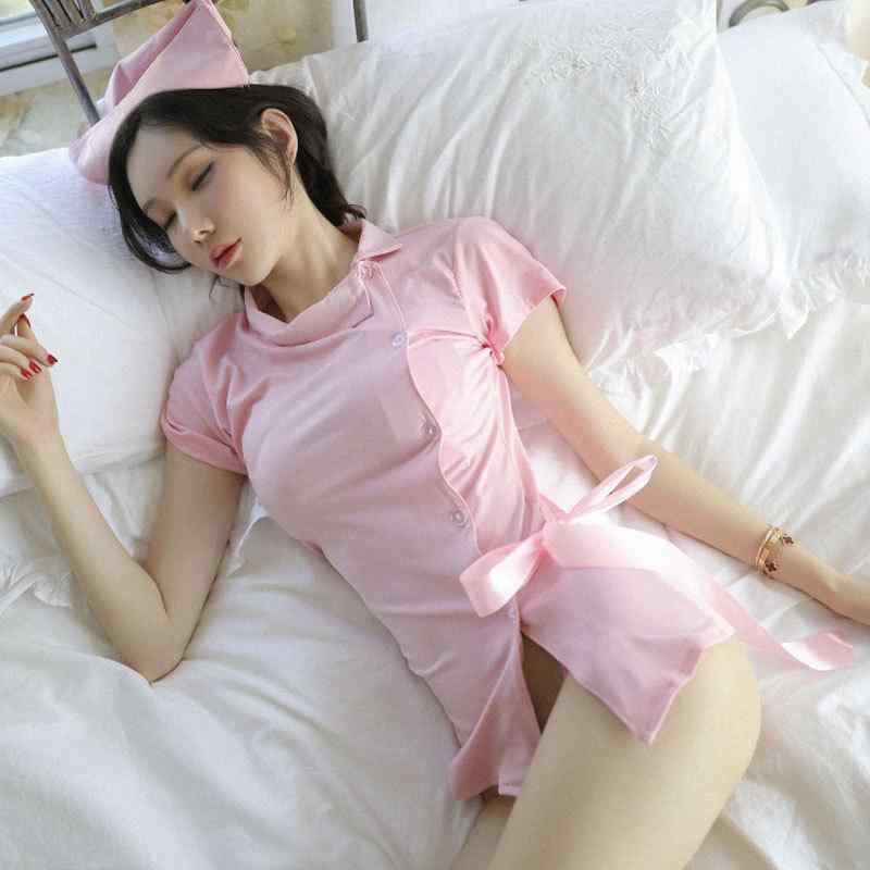 ナースウェア レディース セクシー ナース服 コスプレ 衣装 ピンク レース バックレスデザイン 制服風 ..