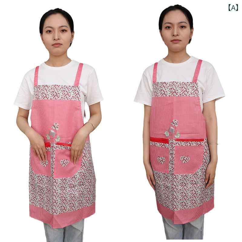 エプロン レディース 女性用 大人用 ポリエステル製 防汚 汚れ防止 袖なし 美女と自転車柄 プリント 人..