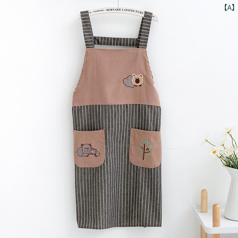 エプロン 男女兼用 家庭用 キッチン 薄手 接触冷感 通気性 撥水 防汚 かわいい おしゃれ ネイル カフェ 花屋 ガーデニング 飲食店 作業服 ユニフォーム スモック 春夏