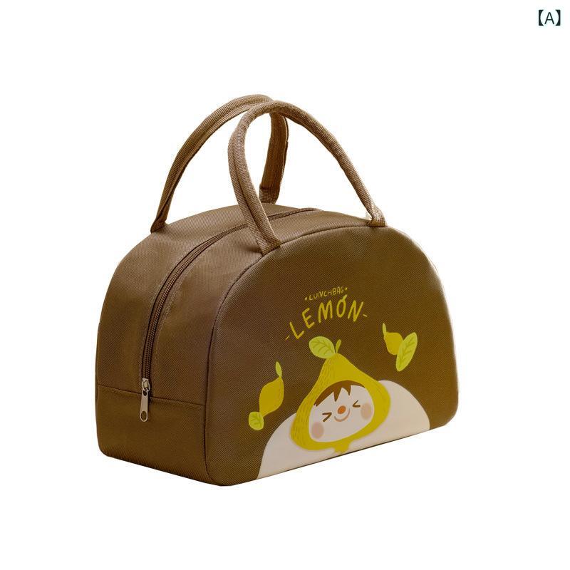ランチバッグ かわいい カートゥーン 大容量 保温 保冷 オックスフォード生地 厚手 手提げ 携帯用 オフ..