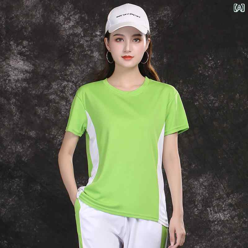 ダンスウェア 男女兼用 広場ダンス 練習着 速乾 吸汗 ゆったり 長袖 Tシャツ ロングパンツ 上下セット ..