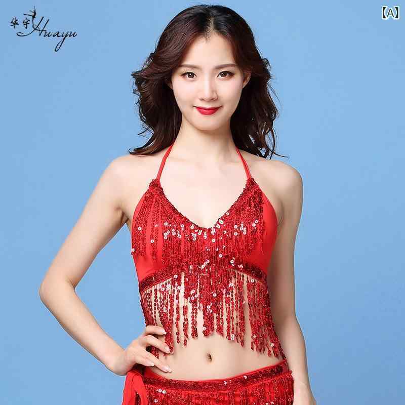 ダンスウェア レディース ベリーダンス ラテンダンス ハロウィン 仮装 スパンコール タッセル ストラッ..