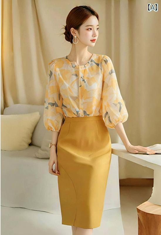 セットアップ レディース 高級感 シルク 花柄 ブラウス トップス ミモレ丈スカート 上品 きれいめ 通勤..