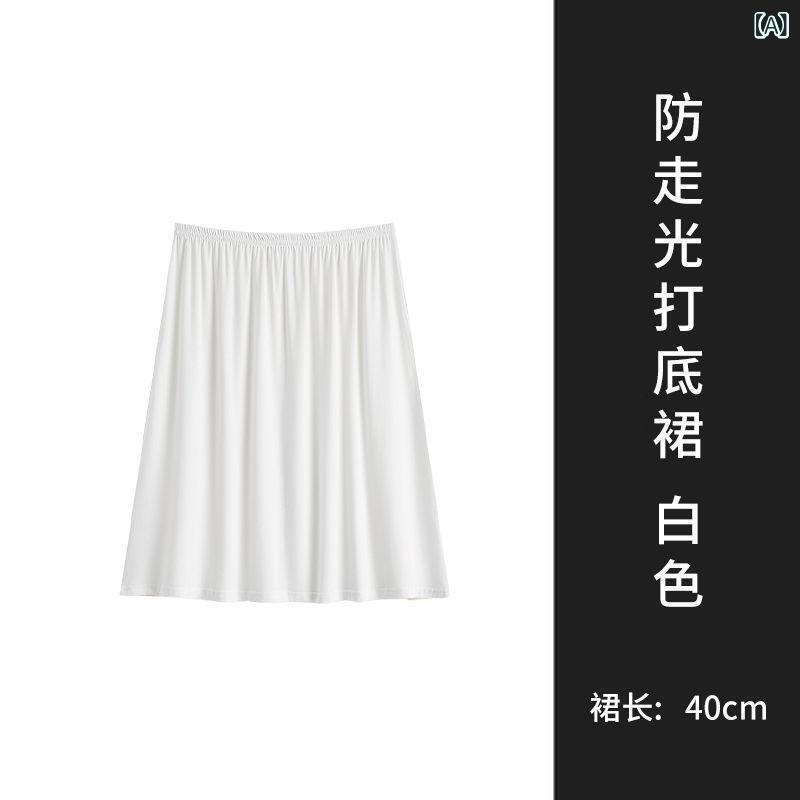 ペチコート レディース 女性用 春夏 透け防止 インナー スリップ ショート丈 ミニ丈 Aライン スカート 伸縮性 ポリエステル 通勤 普段使い ブラック