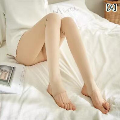 タイツ レディース 秋冬 ストッキング風 裏起毛 厚手 保温 防寒 高伸縮性 大きいサイズ ゆったり 裸足感 無地 肌色 黒 デイリーユース レギンス