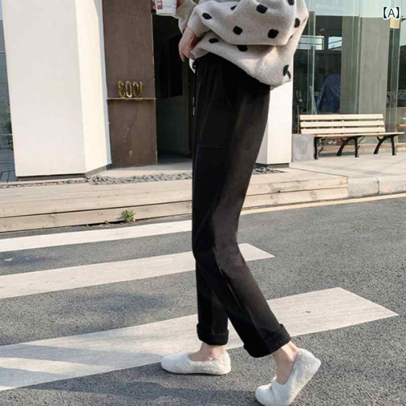 ハロンパンツ レディース フェイクボア 切り替え おしゃれ カジュアル 暖か ウールライク ポリエステル 普段使い 通勤 リラックス ミドルウエスト クロップド丈 秋冬 ズボン