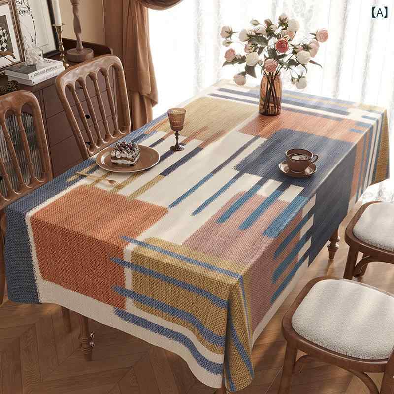 テーブルクロス 長方形 PVC製 レザー調 防水 防汚 撥水 お手入れ簡単 洗濯不要 高級感 アメリカン ヴィンテージ レトロモダン ダイニング 食卓 リビング テーブルカバー