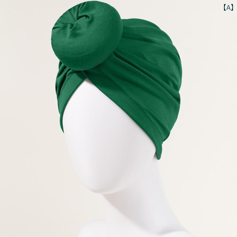 帽子 女性用 ターバン帽 ヘッドスカーフ ドーナツ帽 ポリエステル プリーツ加工 ギャザー 合わせやすい カジュアル おしゃれ 欧米ファッション 普段使い フリーサイズ