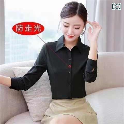 シャツ レディース 韓国風 オフィス ビジネス 通勤 カジュアル トップス ブラウス ...