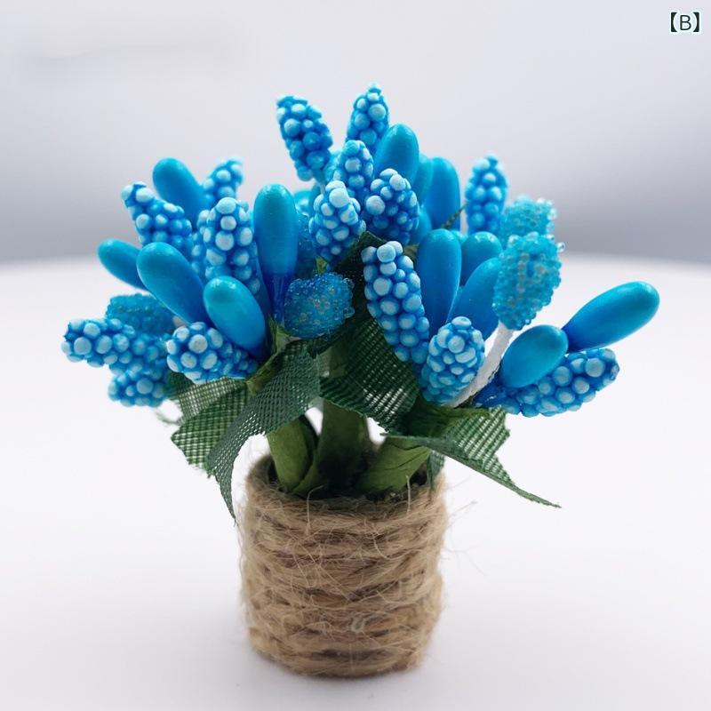 narukiのドールハウス用 ミニチュア 植物 小花 フラワー グリーン 鉢植え 1/12スケール OB11 ディスプレイ 模型 飾り 置物 アクセサリー DIY ハンドメイド かわいい インテリア 多色展開｜アングル2