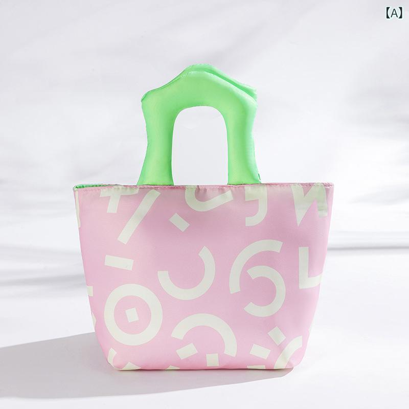 Children Lunch Bags - ランチバッグ 厚手 保温 手提げ 学生 オフィス 通勤 弁当用 ポリエステル グラフィティデザイン カジュアル 普段使い ピクニック アウトドア 多機能 軽量