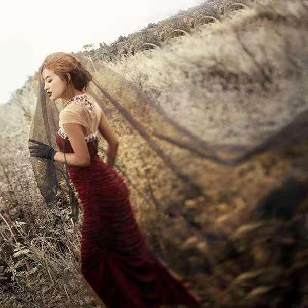 ベール 花嫁 ブライダル ウェディング 超ロング丈 黒 ブラック 韓国風 高品質 スイス製 ソフトチュール..