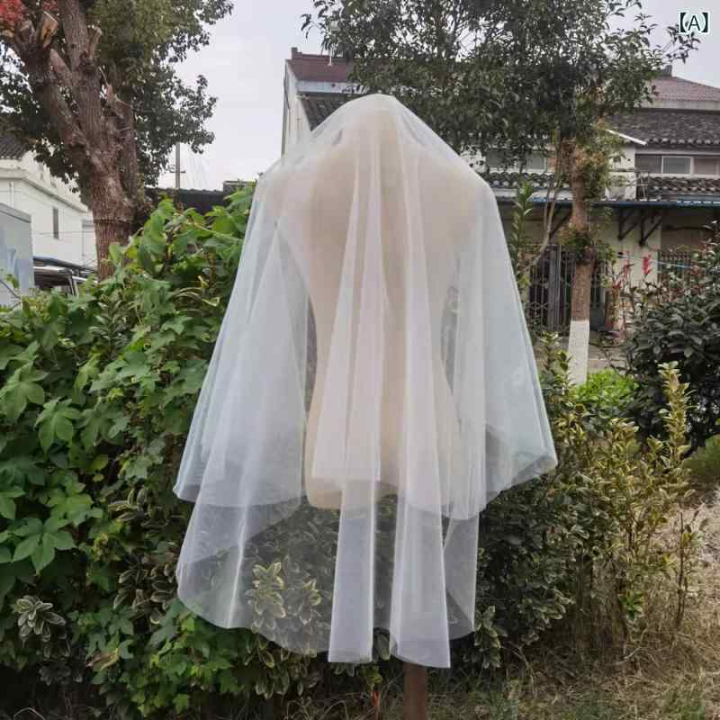 ウェディングベール コーム付き ショート丈 二層式 スイス製高級ソフトチュール 上品 シンプル ナチュラル ホワイト ブライダル 結婚式 前撮り フォトウェディング