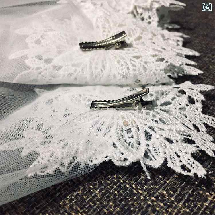 ヘッドドレス 女性用 ブライダル ウェディング 結婚式 花嫁 レトロ ヴィンテージ キャップ型 ベール レ..