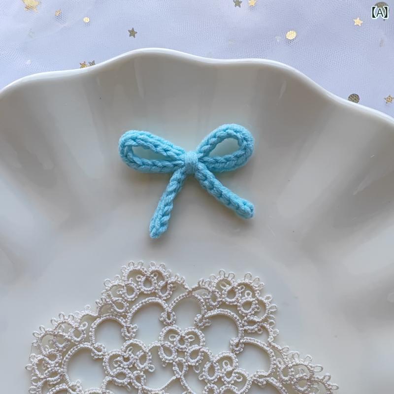 手芸パーツ ミニリボン フラワー 毛糸 編み物 ハンドメイド かわいい 完成品 服飾 靴下 ヘアアクセサリー デコレーション クラフト 春夏 材料