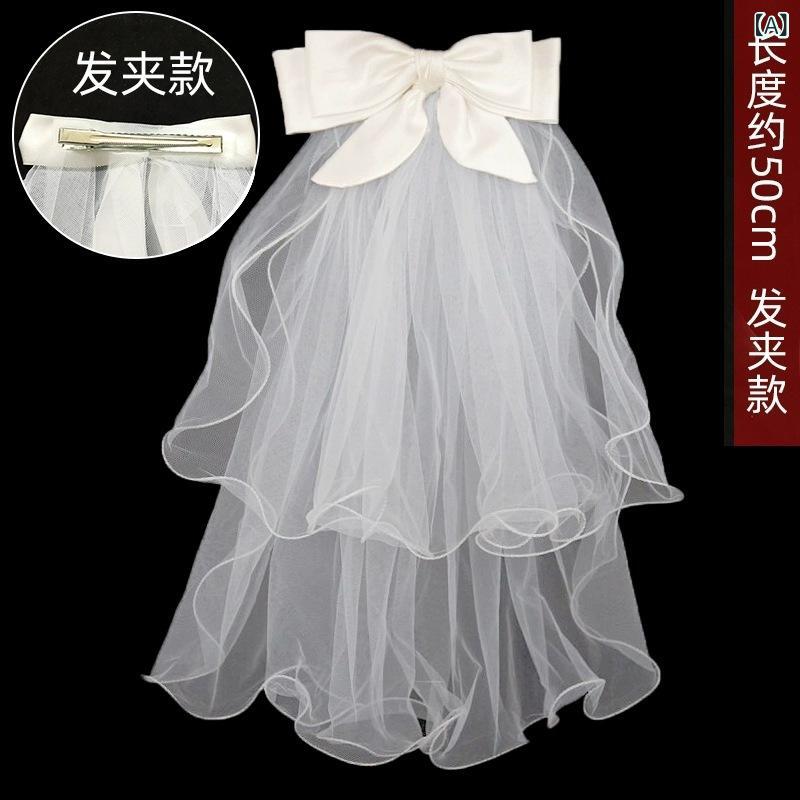 ウェディングベール 新婦 花嫁 結婚式 挙式 披露宴 前撮り 婚姻届 フォトウェディング リボン レトロ ..