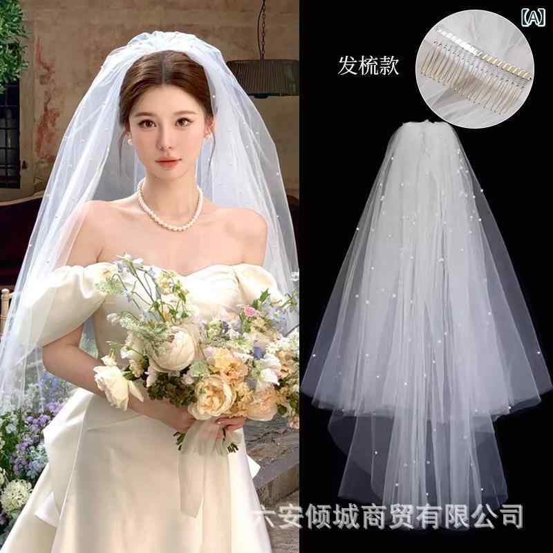 ベール 花嫁 ブライダル ウェディング 結婚式 披露宴 前撮り フォトウェディング 挙式 二次会 ダブルレ..