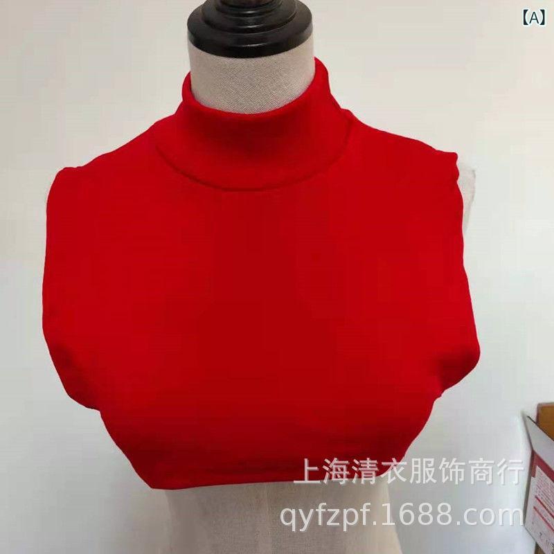 付け襟 メンズ レディース 男女兼用 モックネック ハイネック フェイクカラー 厚手 コットン 綿 95% 単..