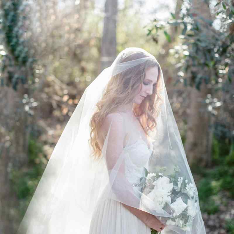ウェディングベール 花嫁 ブライダル シンプル クラシック チュール ソフトチュール エレガント チャペ..