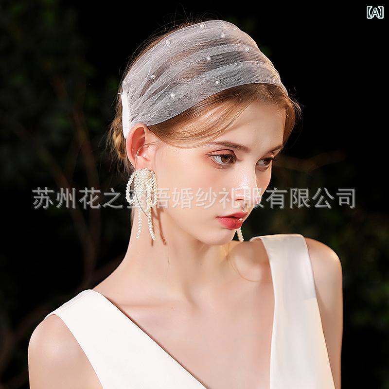 ヘッドドレス 新婦 花嫁 シンプル パール パール ショート丈 ウェディング 結婚式 披露宴 前撮り 高級..